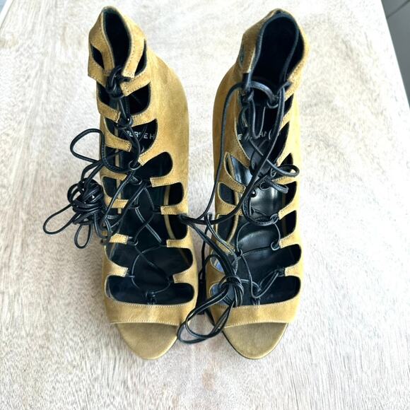 Pierre Hardy Lace-Up Suede Heels, Size 37, Unworn, Handmade in Italy - Picture 7 of 9